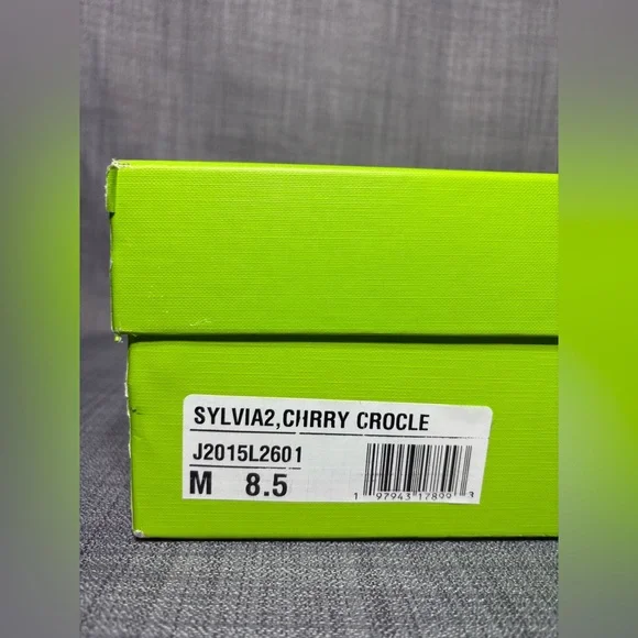 Sam Edelman Sylvia Knee High Wide Calf Leather Boot Cherry Crocodile Size 8.5M - Picture 8 of 8